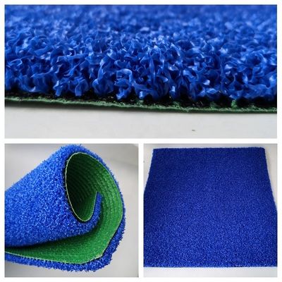 Densité PE Couleur bleue gazon artificiel extérieur pour le terrain de tennis