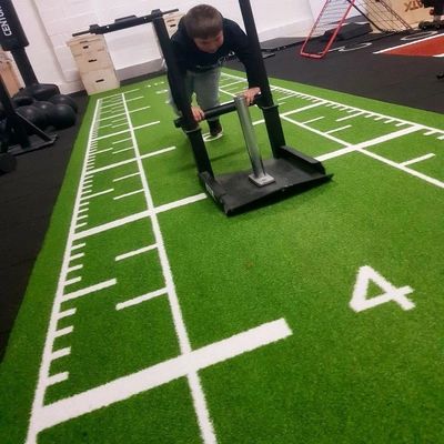 Plancher de fitness de 15 mm, gazon artificiel pour le gymnase, jauge brune de 3/16 pouces, durable