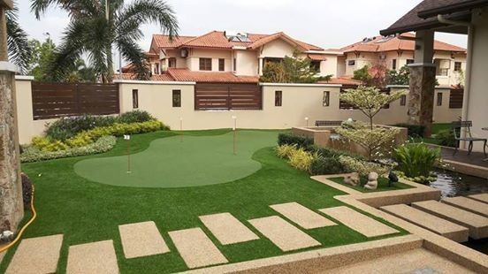 DORELOM 15 mm Artificiel de la mise du gazon vert pour le golf 4 * 25m largeur de pile tout temps