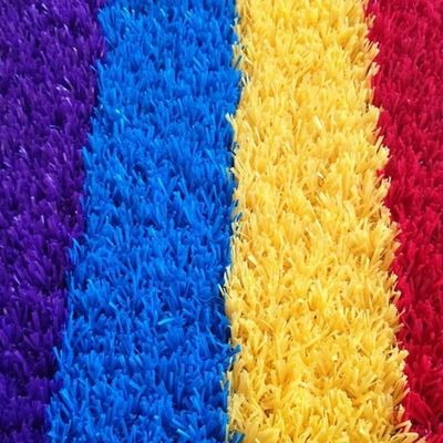 Rouge Jaune Bleu Violets Artificiels Enfants Herbe Du gazon Arc-en-ciel piste Densité 22050 points/m2