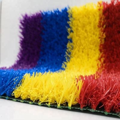 Rouge Jaune Bleu Violets Artificiels Enfants Herbe Du gazon Arc-en-ciel piste Densité 22050 points/m2