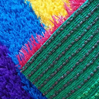 Rouge Jaune Bleu Violets Artificiels Enfants Herbe Du gazon Arc-en-ciel piste Densité 22050 points/m2