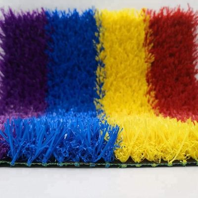 Rouge Jaune Bleu Violets Artificiels Enfants Herbe Du gazon Arc-en-ciel piste Densité 22050 points/m2