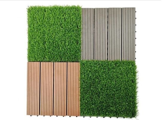 Commercial Traîneau d'herbe artificielle de carrelage de conception d'entrelacement 3/8 pouces Gauge DIY Pet Lawn Mat