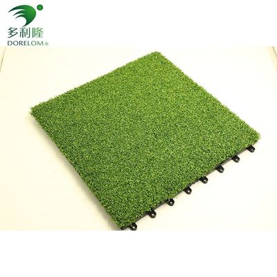 Double carreaux de gazon artificiel en PP NET avec support en PU en fibre enroulée en monofilament de PE