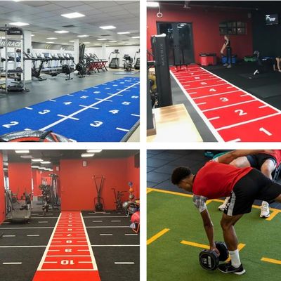 Plancher de moquette de pelouse de fitness à haute densité personnalisé avec revêtement SPU et CE / ROHS