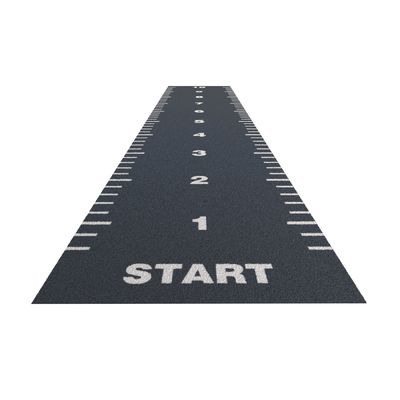 63000 points de suture/m2 Densité plancher de salle de sport en herbe synthétique noire piste de traîneau pour intérieur extérieur
