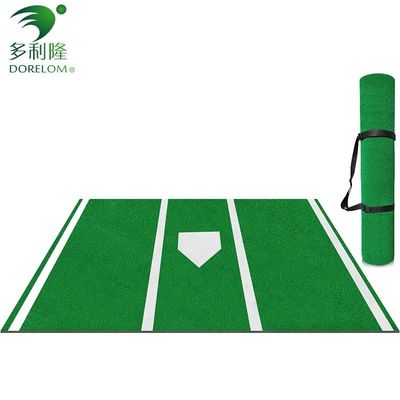Tapis de battage de baseball non glissant portable de softball intérieur/extérieur avec plaque d'entrée