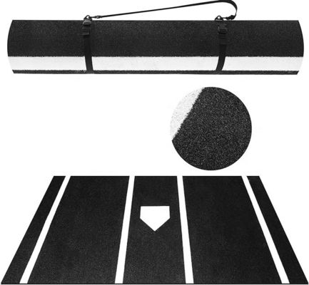 Tapis de battage de baseball non glissant portable de softball intérieur/extérieur avec plaque d'entrée