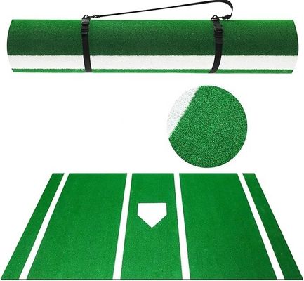 Tapis de battage de baseball non glissant portable de softball intérieur/extérieur avec plaque d'entrée