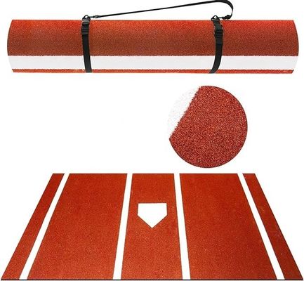 Tapis de battage de baseball non glissant portable de softball intérieur/extérieur avec plaque d'entrée