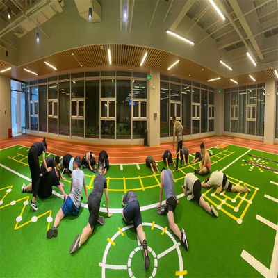 Plancher de gymnase de remise en forme de gazon artificiel pour le jardin de football de terrain de gymnase d'herbe synthétique