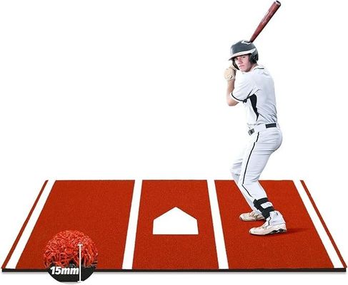 Tapis de battage de baseball non glissant portable de softball intérieur/extérieur avec plaque d'entrée