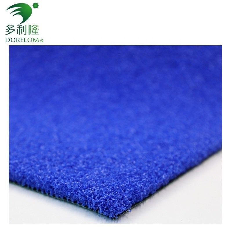 Densité PE Couleur bleue gazon artificiel extérieur pour le terrain de tennis